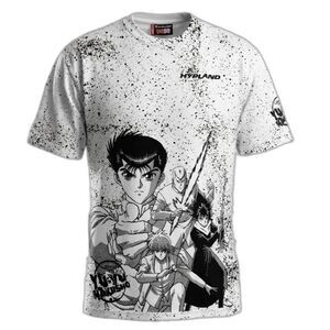 Hypland YuYu Hakusho All Over Print Shirt White 3XL Yusuke Hiei Anime NWOT XXXL